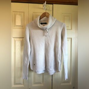 White Cowl Neck Knit Sweater, Ralph Lauren